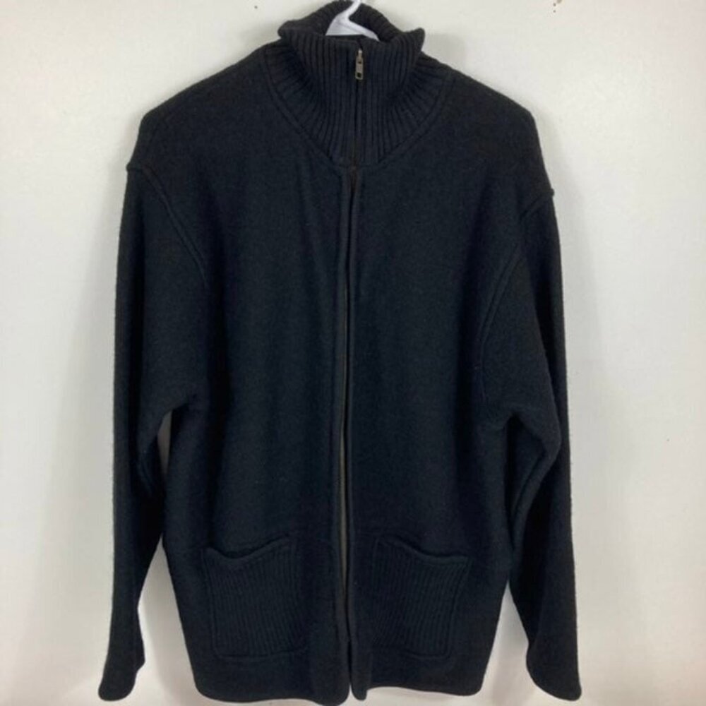 Womens‎ Coldwater Creek Wool Cardigan Full Zip Grandpa Sweater Jacket L